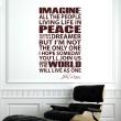 Wandtattoos muzik - Wandtattoos Imagine all the people living life in peace - John Lennon - ambiance-sticker.com