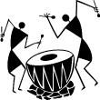 City wall decals - Wall decal Men playing drums - ambiance-sticker.com
