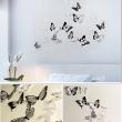 Pack of 18 x 3D wall decals black and white translucid butterflies - ambiance-sticker.com