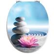 WC wall decals -Wc flap decal Zen pebbles and flower of Lotus - ambiance-sticker.com