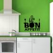 Wall decals for the kitchen - Wall decal Kitchen accessories bon appetit - ambiance-sticker.com