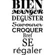 Wall decals for the kitchen - Wall decal Bien manger, se régaler - ambiance-sticker.com