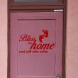 Wall decals for doors - Wall decal door Bless this home and all who enter - ambiance-sticker.com