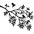 Flowers wall decals - Branch and two small birds Wall decal - ambiance-sticker.com