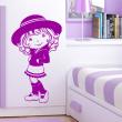 Wall decals for babies  Lovely girl with pretty hat wall decal - ambiance-sticker.com