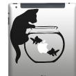 PC and MAC Laptop Skins - Skin Cat on a aquarium - ambiance-sticker.com