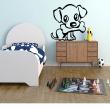 Animals wall decals - Puppy with a bone Wall decal - ambiance-sticker.com