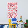 Wall decals with quotes - Wall decal quote play room rules - decoration - ambiance-sticker.com