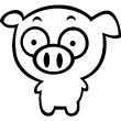 WC wall decals - Wall decal Pig scared - ambiance-sticker.com