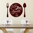 Wall decals for the kitchen - Wall decal Bon appetite plate - ambiance-sticker.com