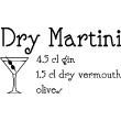 Wall decals for the kitchen - Wall decal cocktail Dry Martini - ambiance-sticker.com