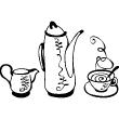 Wall decals for the kitchen - Wall decal tea-coffee set - ambiance-sticker.com
