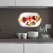 Wall decals for the kitchen - Wall decal oval plate with dessert - ambiance-sticker.com