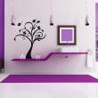 Flowers wall decals - Wall decal Design tree and butterflies - ambiance-sticker.com