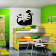 Animals wall decals - Dinosaur, flowers and clouds Wall decal - ambiance-sticker.com