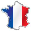 Car Stickers and Decals - Sticker France flag inside country shape - ambiance-sticker.com