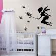 Wall decals for babies  Fairy sharing butterflies wall decal - ambiance-sticker.com