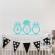 Animals wall decals - Funny owls Wall decal - ambiance-sticker.com