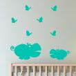 Wall decals for babies  Hippos and butterflies wall decal - ambiance-sticker.com