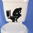 WC wall decals - Wall decal Man sitting in the toilet - ambiance-sticker.com