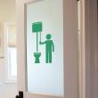Wall decals for doors - Wall decal door Man and toilet - ambiance-sticker.com