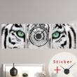 Clock Wall decals - Wall decal White Tiger - ambiance-sticker.com