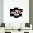 Wall decals The black pebbles with a flower - ambiance-sticker.com