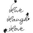 Wall decals with quotes - Wall decal Live Laugh Love - ambiance-sticker.com