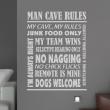 Wall decals with quotes - Wall decal Man cave rules - decoration - ambiance-sticker.com