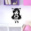 Wall decals for kids - Manga girl-kitten Wall decal - ambiance-sticker.com