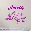 Wall decals Names - Name personalized birds wall decal - ambiance-sticker.com