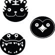 Animals wall decals - Bear, penguin and crocodile - ambiance-sticker.com