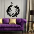 Animals wall decals - Peacock feathers long drag Wall decal - ambiance-sticker.com
