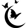 Animals wall decals - Butterflies and moon Wall decal - ambiance-sticker.com