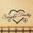 Wall decals Names - Hearts couple wall decal - ambiance-sticker.com