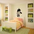 Wall decals for kids - Little girl with her teddy wall decal - ambiance-sticker.com