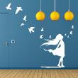 Wall decal Little girl and bird flight - ambiance-sticker.com