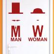 Wall decals for doors - Wall decal door Man and woman with hat - ambiance-sticker.com