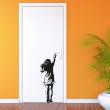 Wall decals for doors - Wall decal door Little girl - ambiance-sticker.com