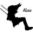 Wall decals Names - Girl on a swing Wall decal Customizable Names - ambiance-sticker.com