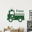 Wall decals Names - Fire engine Wall decal Customizable Names - ambiance-sticker.com