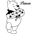 Wall decals Names - Teddy Bear & flowers Wall decal Customizable Names - ambiance-sticker.com