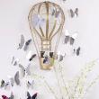 Wall decal Personalized - 12 3D mirror butterflies + wall sticker Customizable Names - ambiance-sticker.com