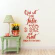 Wall decals with quotes - Wall decal qui vit sans folie... - ambiance-sticker.com