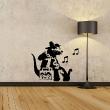 Wall decals design - Wall decal rat with radio - ambiance-sticker.com