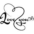 Love and hearts wall decals - Wall sticker decal love you sign ... - ambiance-sticker.com