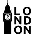 London wall decals - Wall decal Big Ben Silhouette - ambiance-sticker.com