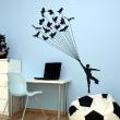 Figures wall decals - Wall decal Silhouette man with bird parachute - ambiance-sticker.com