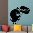 Animals wall decals - Silhouette little bird that greets Wall decal - ambiance-sticker.com