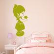 Wall decals for kids - Silhouette little girl and flowers wall decal - ambiance-sticker.com